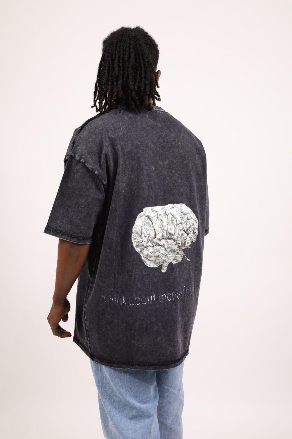 SNOW DEER  Signature Oversized Tee — Dark Grey