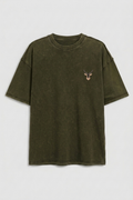 SNOW DEER Signature Oversized Tee — Olive