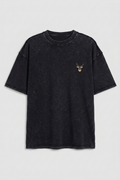SNOW DEER  Signature Oversized Tee — Dark Grey