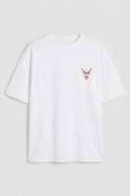SNOW DEER Signature Oversized Tee — White